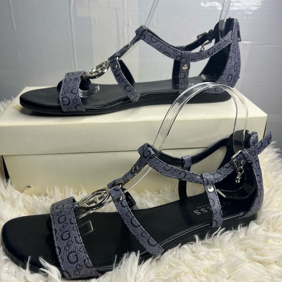Guess Black Gladiator Sandals with T-Strap Design - Picture 2 of 14